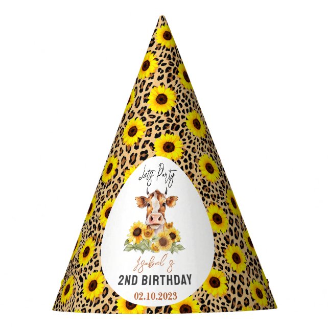 Chapéu De Festa Let's Party Till the Cows Come Home 2nd Birthday (Frente)