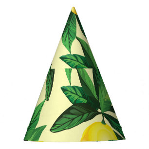 Chapéu De Festa Limão de vindima, padrão decorativo sem costura
