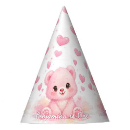 Chapéu De Festa Lindos Ursinhos Bebês Rosa Aniversário Pastel