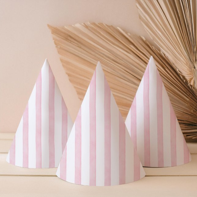 Chapéu De Festa Listras Rosa Aquarela Moderna (Criador carregado)