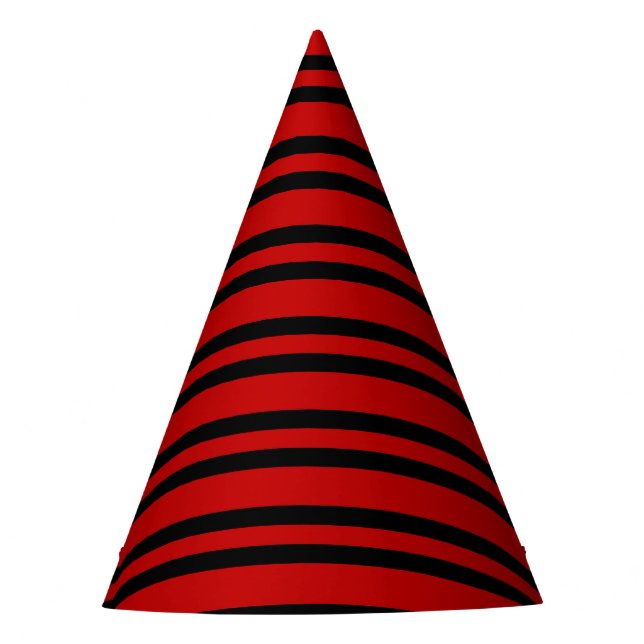 Chapéu De Festa Listras Vermelhas e Pretas (Frente)