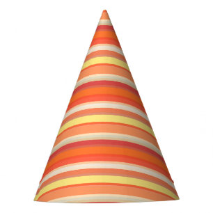 Chapéu De Festa Listras vermelhas laranja-brancas