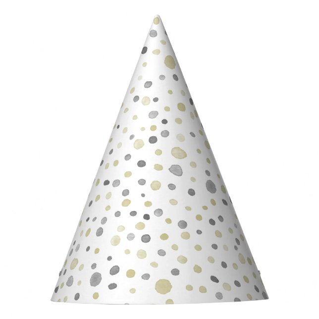 Chapéu De Festa Lottie Confetti Watercolor Dots Party Hat (Frente)