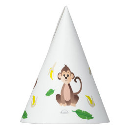 Chapéu De Festa Macaco Com Bananas Peladas Tropicais De Folha