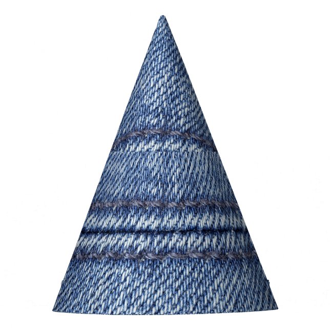Chapéu De Festa Macro Blue Denim, Textura De Fechamento. (Frente)