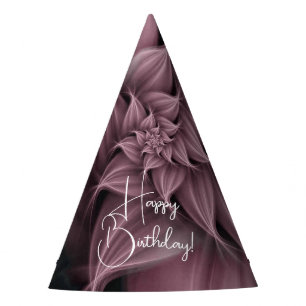 Chapéu De Festa Magnífica Flor Fractal Rosa Coral 