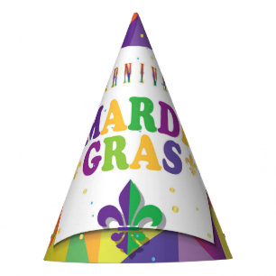 Chapéu De Festa Mardi Gras Carnaval de Harlequin Fleur de Lis Diam