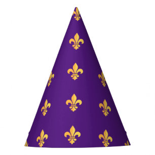 Chapéu De Festa Mardi Gras Carnaval de Harlequin Fleur de Lis Diam