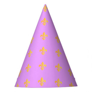 Chapéu De Festa Mardi Gras Carnaval de Harlequin Fleur de Lis Diam