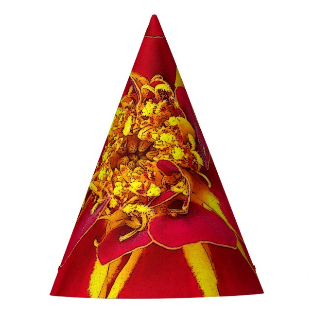 Chapéu De Festa marigold vermelho vivo (Frente)