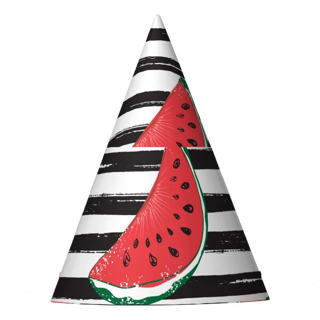 Chapéu De Festa Melancia listrada, padrão sem costura da safra. (Frente)