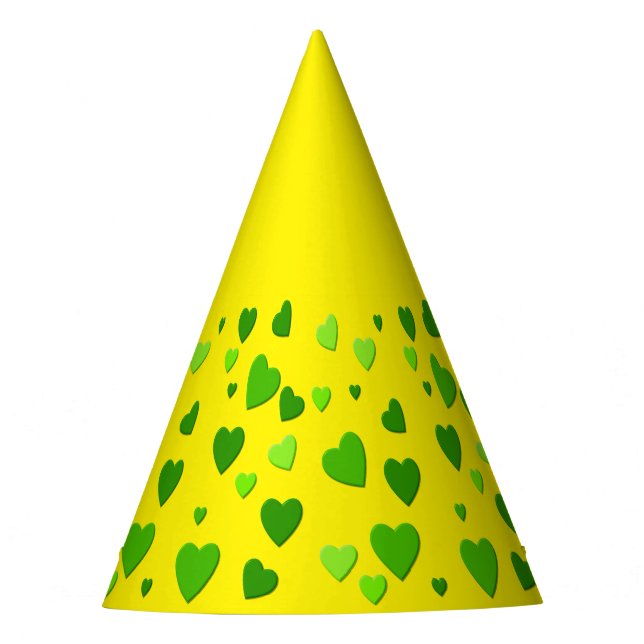 Chapéu De Festa Mil corações para você com fundo amarelo (Frente)