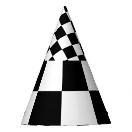 Chapéu De Festa Minimalista Xadrez Retro – Streetwear Monocromátic