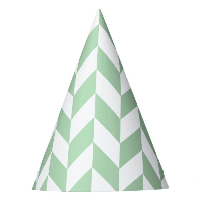 Chapéu De Festa Mint Green Herringbone Pattern (Frente)