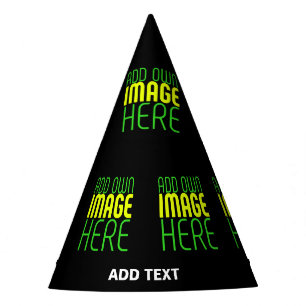 CHAPÉU DE FESTA MODELO DE TEXTO DE IMAGEM NEGRA SIMPLES EDITÁVEL M