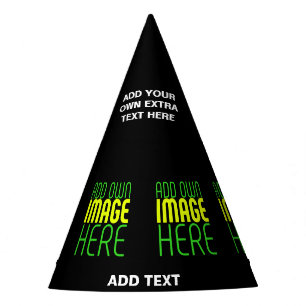 CHAPÉU DE FESTA MODELO DE TEXTO DE IMAGEM NEGRA SIMPLES EDITÁVEL M