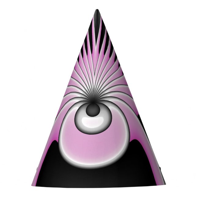 Chapéu De Festa Modern Abstract Crazy Fractal Art Pattern (Frente)