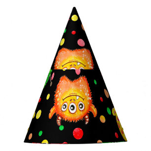 Chapéu De Festa Monstros de Aquarela: Padrão sem costura bonito