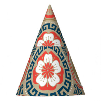 Chapéu De Festa Motivo Asiático: Design Geométrico Elegante