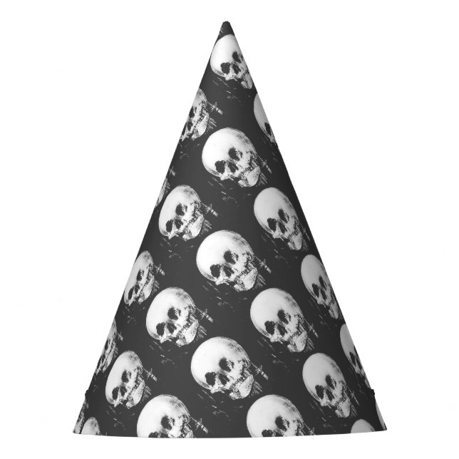 Chapéu De Festa Mulher com Reflexão do Crânio Halloween Espelhada (Frente)