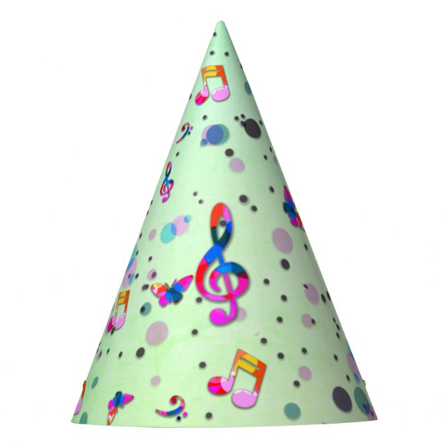 Chapéu De Festa Música dançante de cores em verde (Frente)