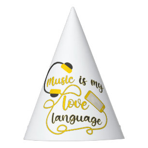 Chapéu De Festa Música é minha língua amorosa, frase romântica