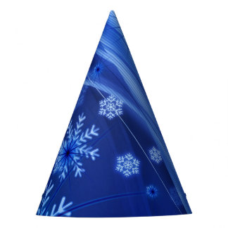 Chapéu De Festa Natal Azul Flocos de Neve de inverno