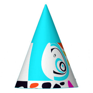 Chapéu De Festa Ninho de Pássaro - Branco-Turquesa