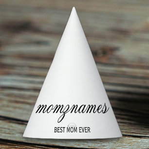 Chapéu De Festa Nome com Caligrafia Personalizada Melhor Mãe do Mu