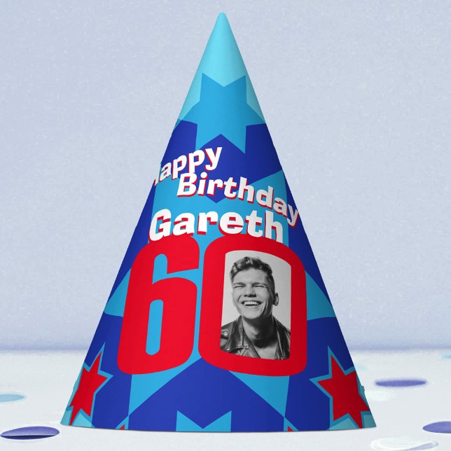 Chapéu De Festa Nome personalizado de estrela fotográfica de 60 an (Criador carregado)