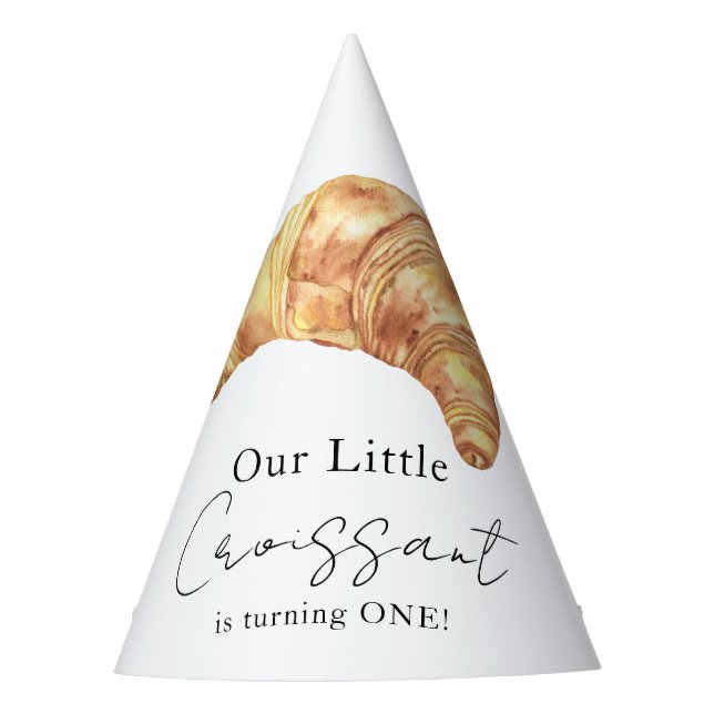 Chapéu De Festa Nosso Pequeno Festa Croissant primeiro aniversario (Frente)