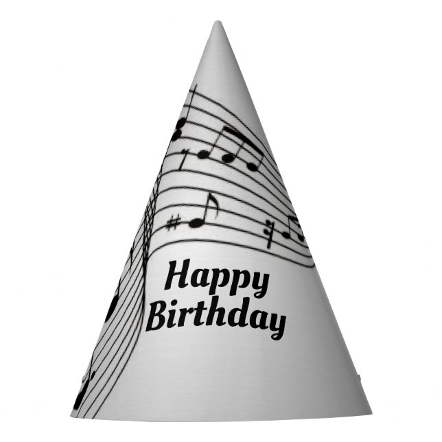Chapéu De Festa Notas Musicais em Prata (Frente)