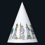 Chapéu De Festa Nova Iorque Hanukkah NYC Feriado Judeu Chanukah<br><div class="desc">Apresenta uma ilustração original de caneta e tinta de marcos e ícones clássicos de Nova Iorque, "vestidos" para a temporada de férias de Chanucá. Excelente para qualquer pessoa que viva ou ame a NYC! Não vê o que está procurando? Precisa de ajuda para a personalização? Clique em "rebeccaheartsny" (canto superior...</div>