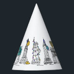 Chapéu De Festa Nova Iorque Hanukkah NYC Feriado Judeu Chanukah<br><div class="desc">Apresenta uma ilustração original de caneta e tinta de marcos e ícones clássicos de Nova Iorque, "vestidos" para a temporada de férias de Chanucá. Excelente para qualquer pessoa que viva ou ame a NYC! Não vê o que está procurando? Precisa de ajuda para a personalização? Clique em "rebeccaheartsny" (canto superior...</div>