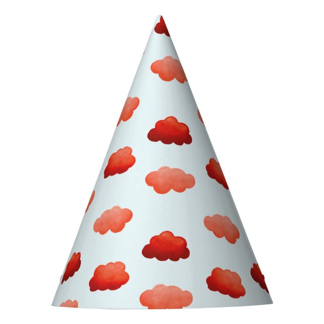 Chapéu De Festa Nuages oranges à l'aquarelle (Frente)