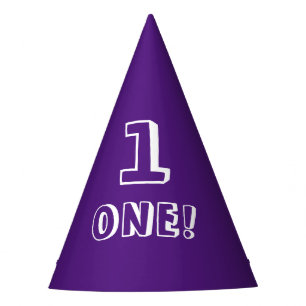 Chapéu De Festa Número personalizado branco roxo, bonito, ano de