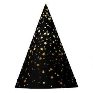 Chapéu De Festa O pequeno ouro Stars o partido Chapéu-Preto