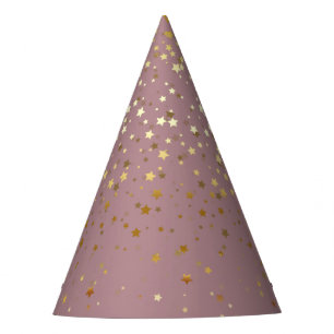 Chapéu De Festa O pequeno ouro Stars o rosa Chapéu-Malva do