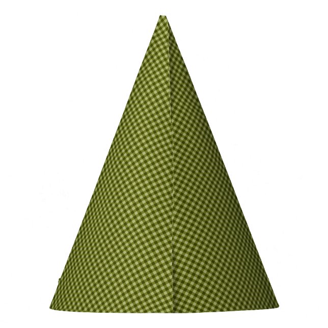 Chapéu De Festa ÓDIGOS DE PAPEL DE Gingham Verde-oliva (Verso)