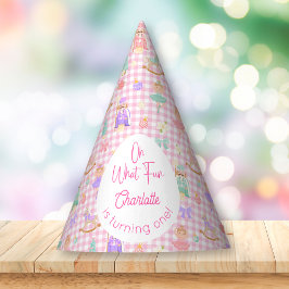 Chapéu De Festa Oh What Fun Pink Gingham Nutcracker Birthday