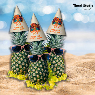 Chapéu De Festa Olá, 30s Tropical Vintage Retro Summer Birthday