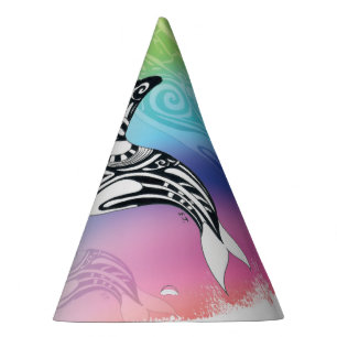 Chapéu De Festa Orca Whale Rainbow Arte Tribal