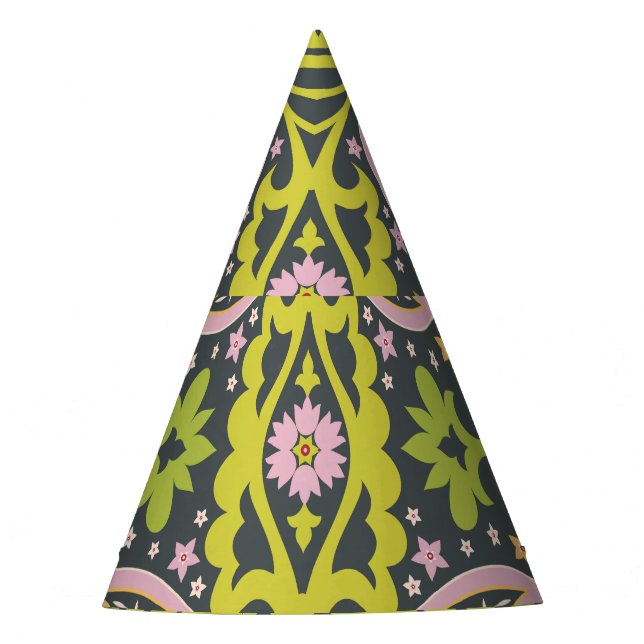 Chapéu De Festa Oriental Bliss: Paisley Floral Pattern (Frente)