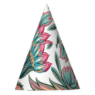 Chapéu De Festa Oriental Paisley: Vintage Floral Sem Seiva