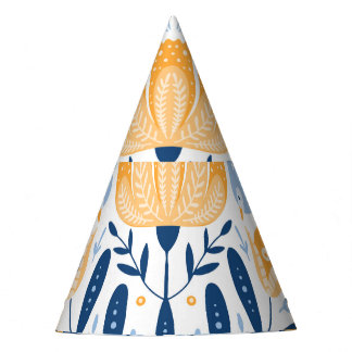 Chapéu De Festa Ornamento Floral de Arte Folclórica Escandinava