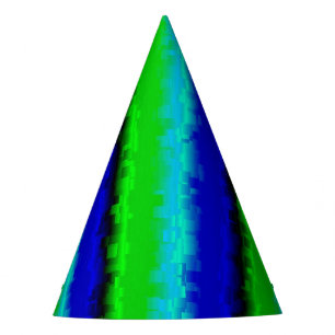 Chapéu De Festa Padrão arco-íris 3D abstrato azul verde
