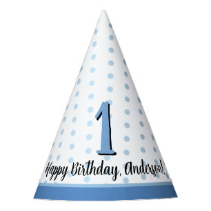 Chapéu De Festa Padrão Azul dos Cupcakes de primeiro aniversario