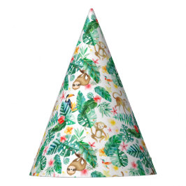 Chapéu De Festa Padrão Colorido de Selvas Tropicais