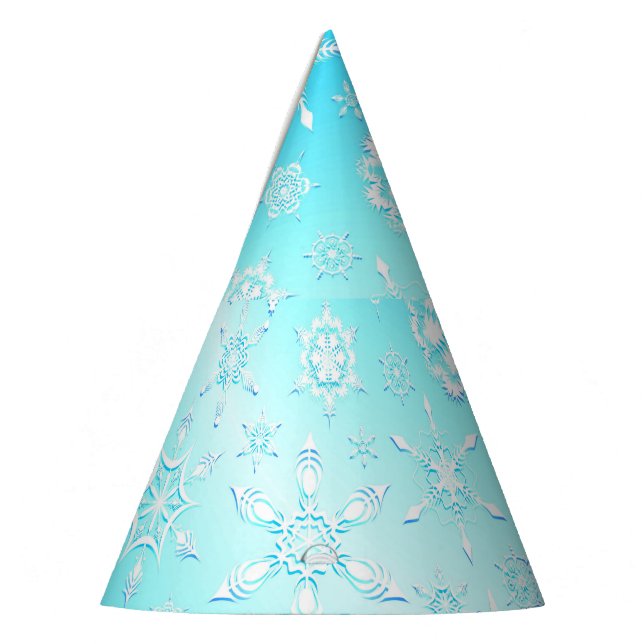 Chapéu De Festa Padrão Crystal Snowflakes (Esquerda)