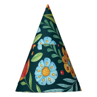 Chapéu De Festa Padrão de Aquarela Ilustrada À Mão